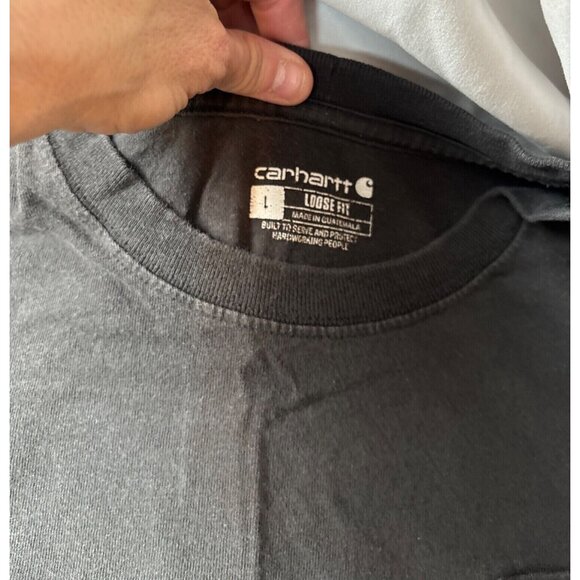 Carhartt Mens Loose Fit Pocket T-Shirt Black 100% Cotton Durable Workwear Size L - Picture 5 of 9